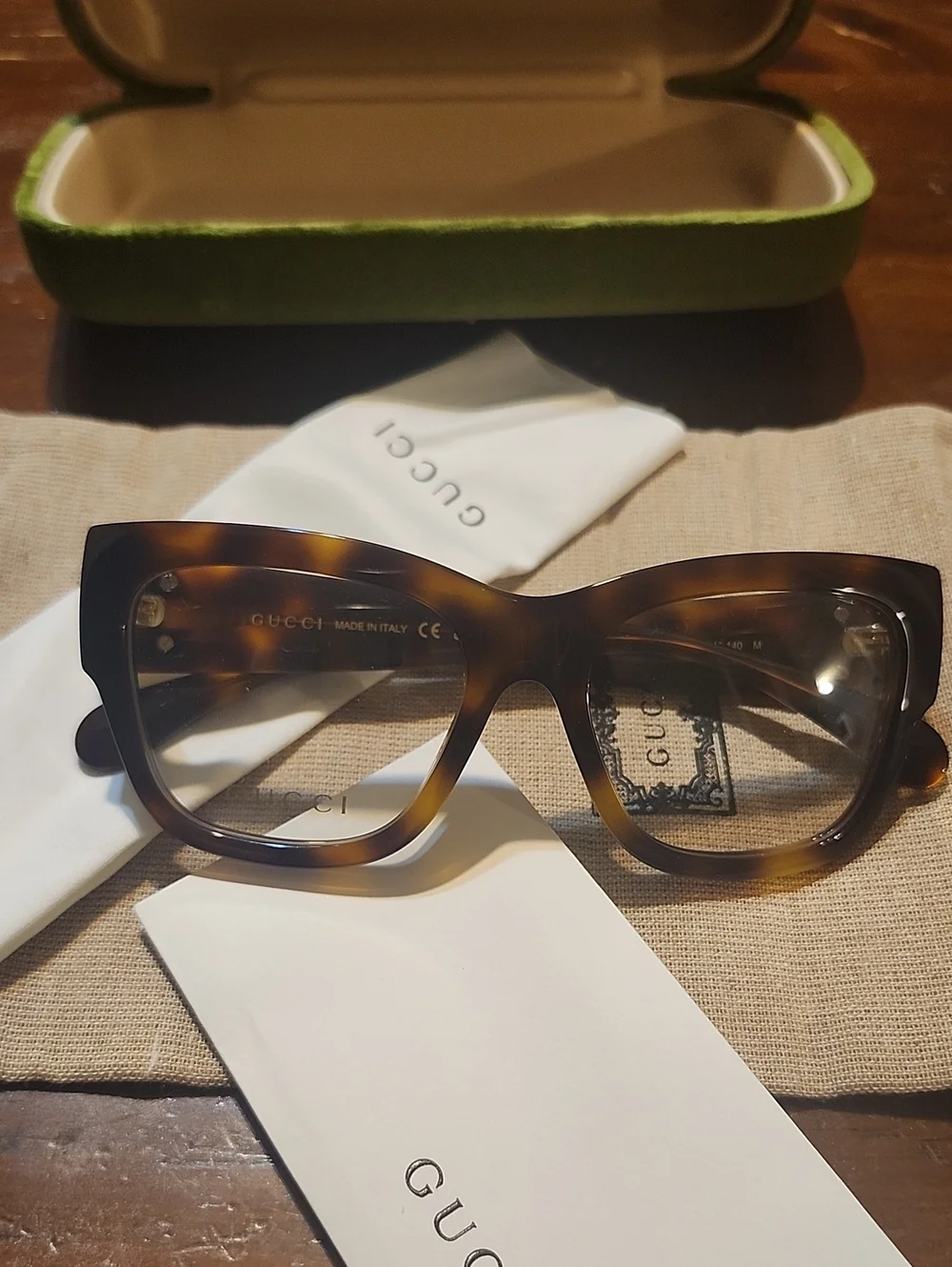 Gucci Women's Brown Tortoiseshell Havana Glasses